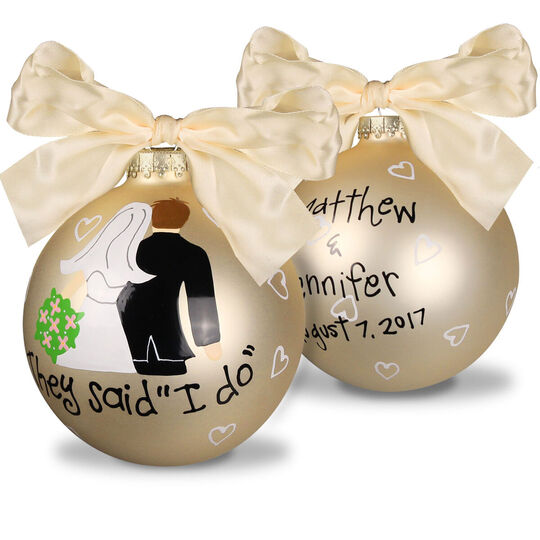 They Said I Do Glass Christmas Ornaments